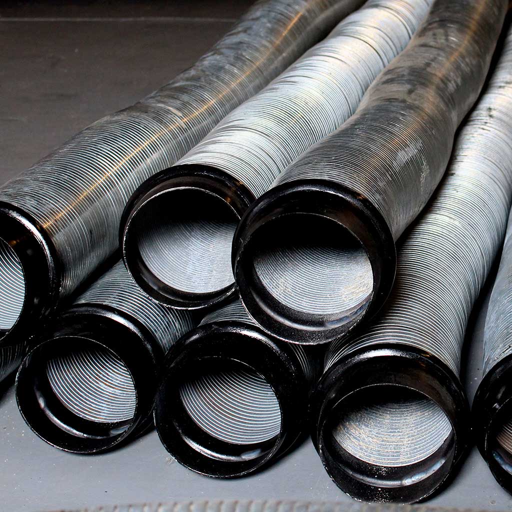 Steel Flex 18 ga Galvanized 8" x 25' w/ ringlock ends